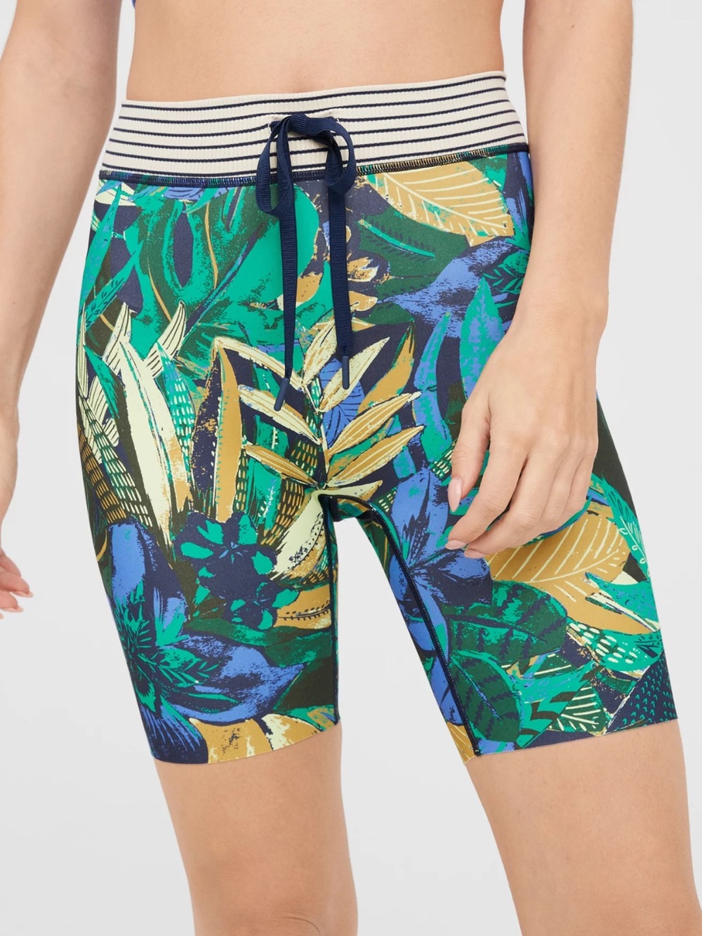 OFFLINE By Aerie Goals Drawcord Tropical Bike Shorts S Athletic Sporty Resort
